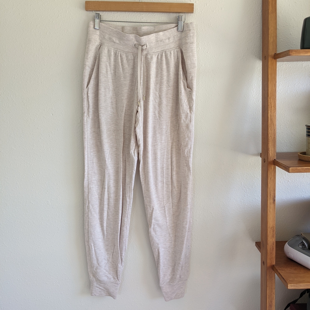 Lululemon Warm Down Jogger Pants Soft Touch - Heathered Cashew Sz 6